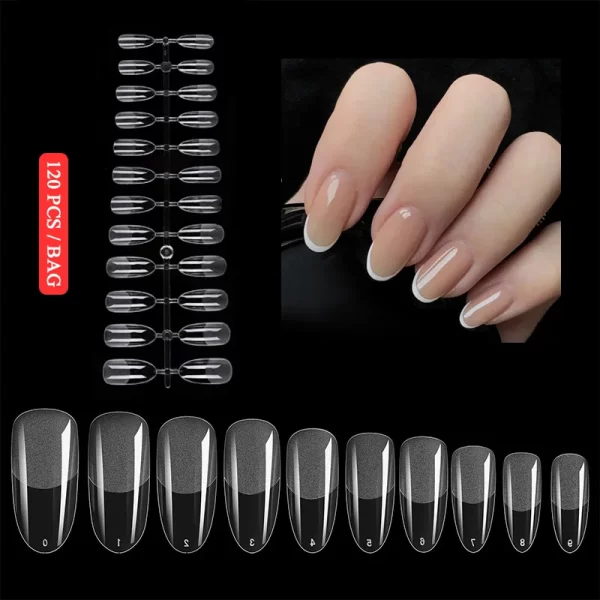 120pcs Nail Extension Press on Nails Coffin Nail Tips Clear Full Cover Long Fake Nails Artificial Press on Long Ballerinas - Image 2