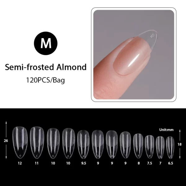 120pcs/bag Matte Press On Nail Tips Soft Full Cover False Nails Oval Almond Sculpted Fake Nail For Extension Nail Art Tool - Image 26