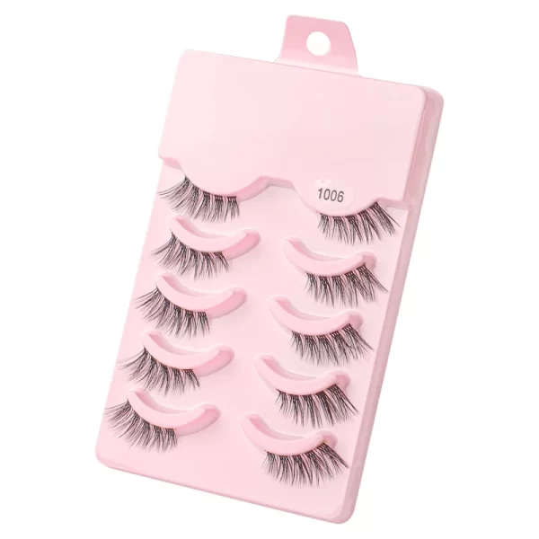 Manga Lashes 5 Pairs Anime Cosplay Faux Mink Lashes Korean Natural short Full Strip Lashes Clear Band Soft Eyelashes Extension - Image 18