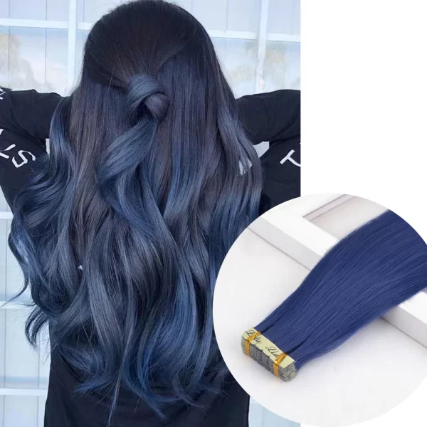 Synthetic Straight Hair Mini Tape In Hair Extensions Invisible Adhesive Colored Tape In Hair Extension 10pcs/pack - Image 16