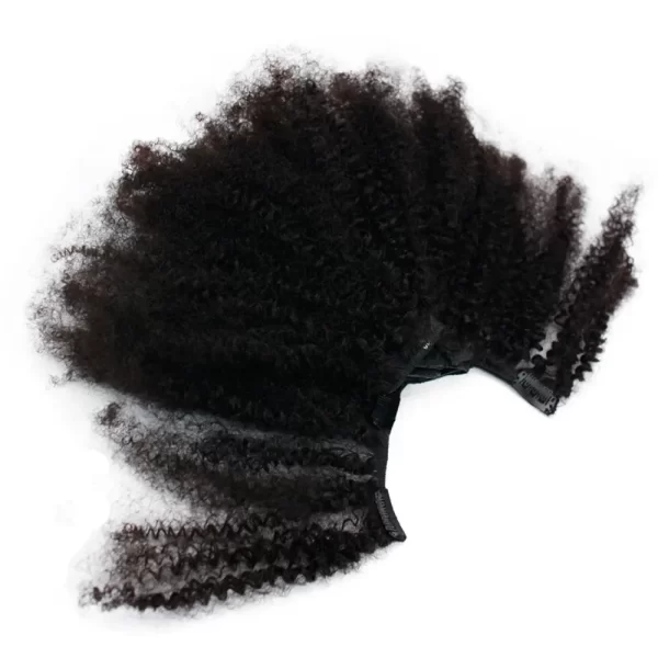 Afro Kinky Curly Clip In Hair Extensions For Black Women Human Extensions Clips in Human Hair 3c 4a Hair Clips 7 Pcs 120G - Image 2