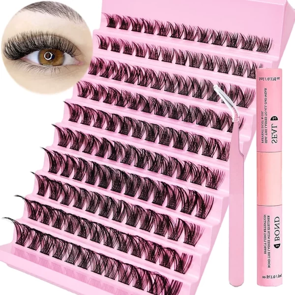 Eyelashes Extension Kit 120 Clusters DIY Lash Extensions Kit Lash Clusters Mix Length Eye Makeup Tool For Eyelash Extensions