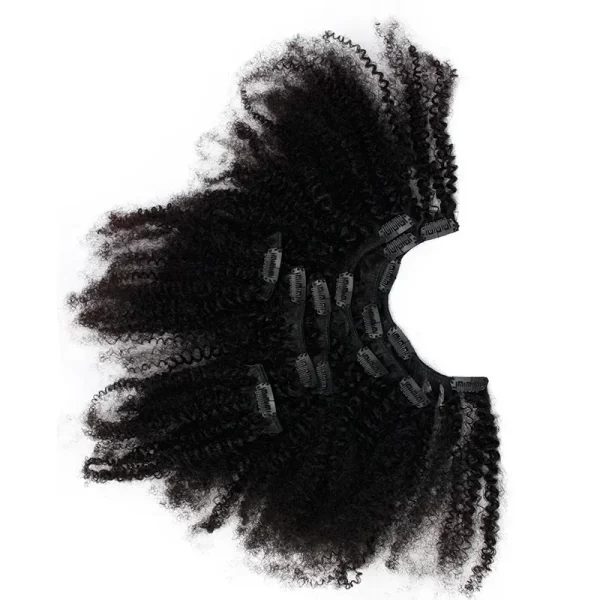 Afro Kinky Curly Clip In Hair Extensions For Black Women Human Extensions Clips in Human Hair 3c 4a Hair Clips 7 Pcs 120G - Image 5