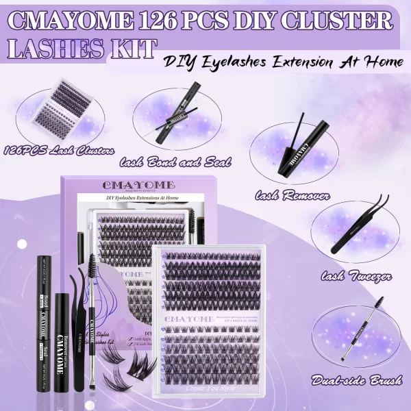 Lash Clusters Kit 168 Pcs DIY Individual 10-18mm Lashes Cluster Thick Eyelashes Extensions Remover Eyelash Natural Wispy Lashes - Image 6