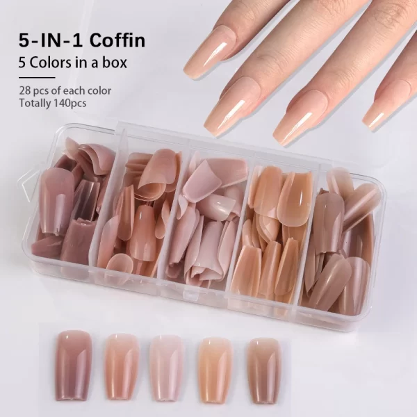 96pcs/box Pink Purple Fake Nails Acrylic Full Cover Nail Tips Ballet Wear Nail Press on Nails Mix Color DIY Manicure Tools - Image 23