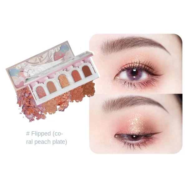 Flower Know Five-Color Eye Shadow Shimmer Matte Portable and Easy to Color the Earth Color Free Shipping