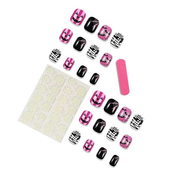 Halloween Press on Nails Square Short Fake Nails with Spiders Web Designs Matte Halloween Acrylic False Nails Bat Press on Nails - Image 5